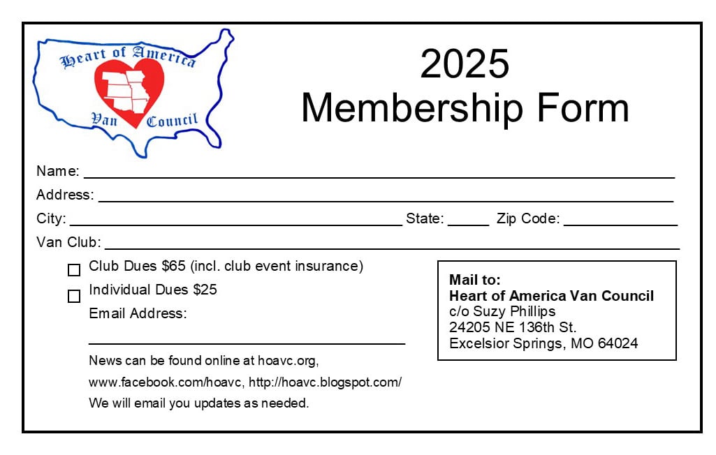 Heart of America Van Council Membership